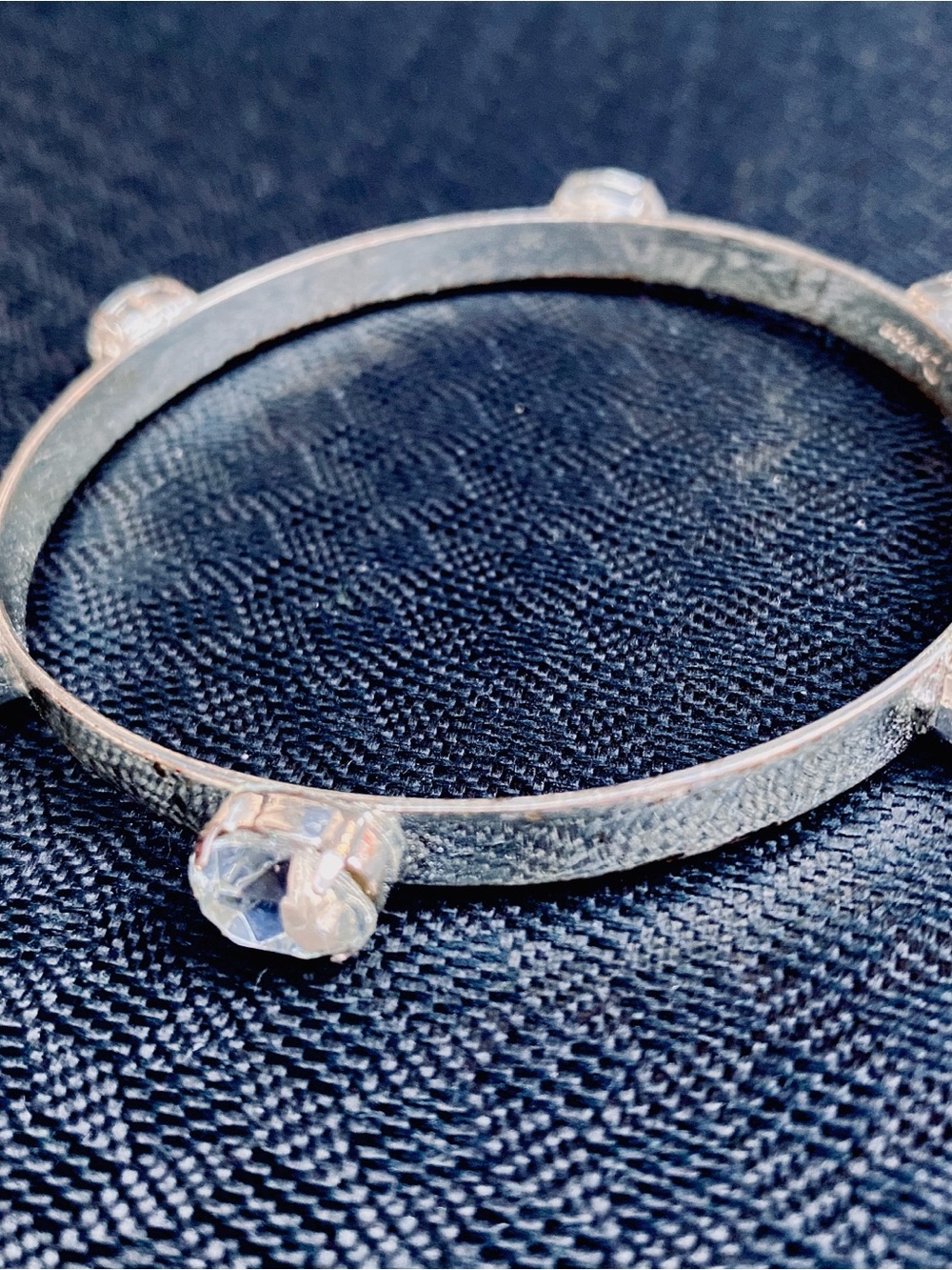 House of Dereon Silver Crystal Accent Bangle Bracelet - Women's Jewelry